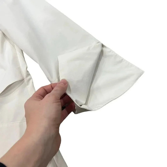 Joseph Ribkoff Off White Asymmetric Ruffle Tunic Blouse 10 - Picture 4 of 7